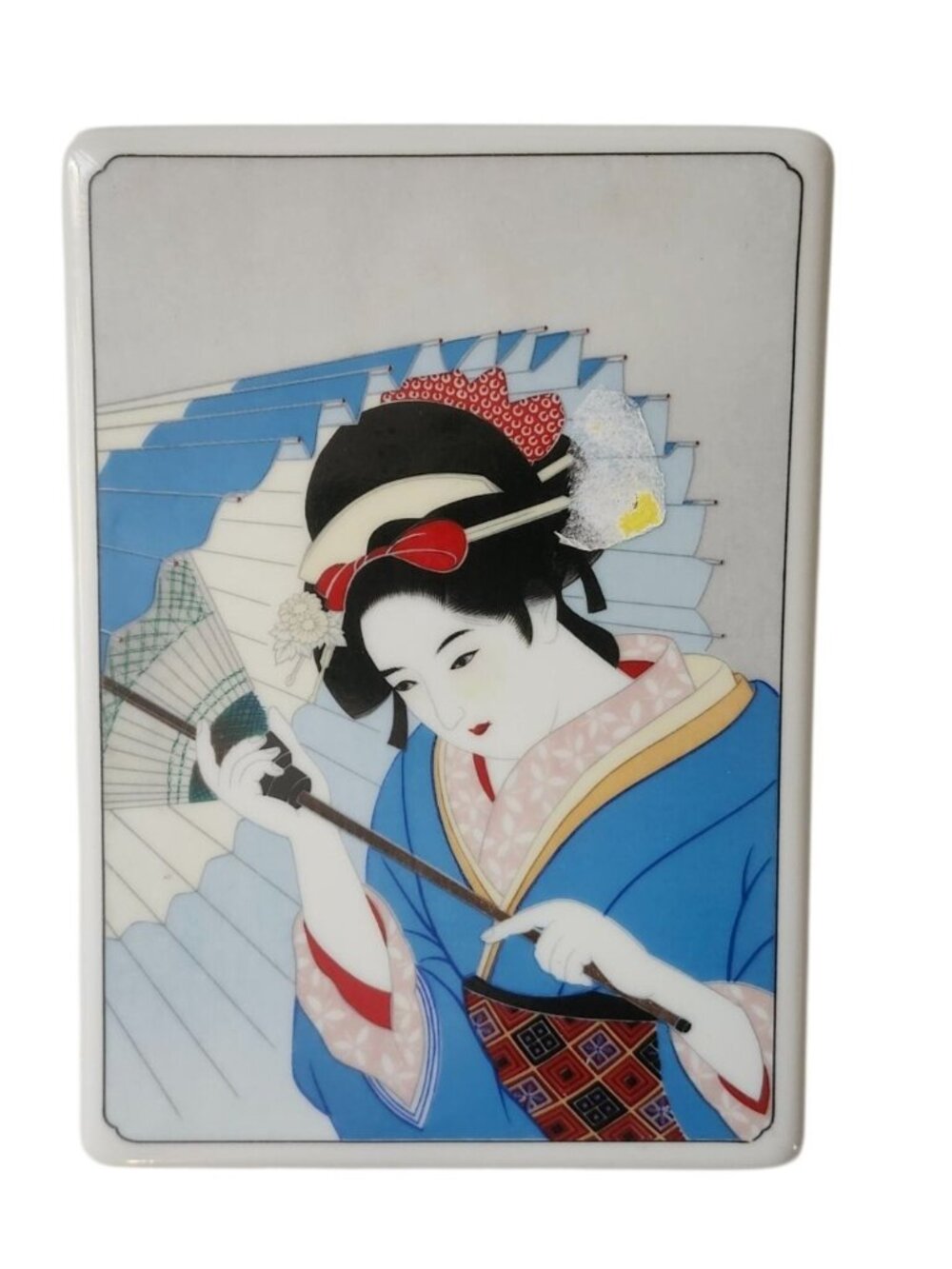 Deutsche Noritake Japanese tradition "Bijin-Ga" porcelain wall plague